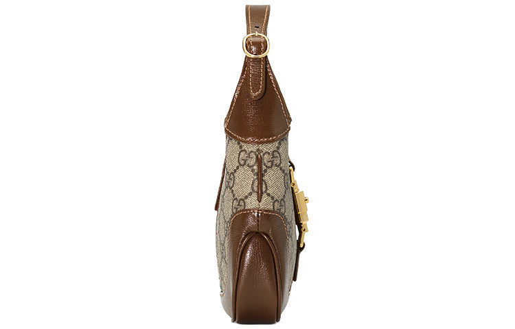 (WMNS) Gucci Jackie 1961 SeriesGG Canvas Clutch Single Shoulder Bag 'Brown Monogram' 637092-HUHHG-8565