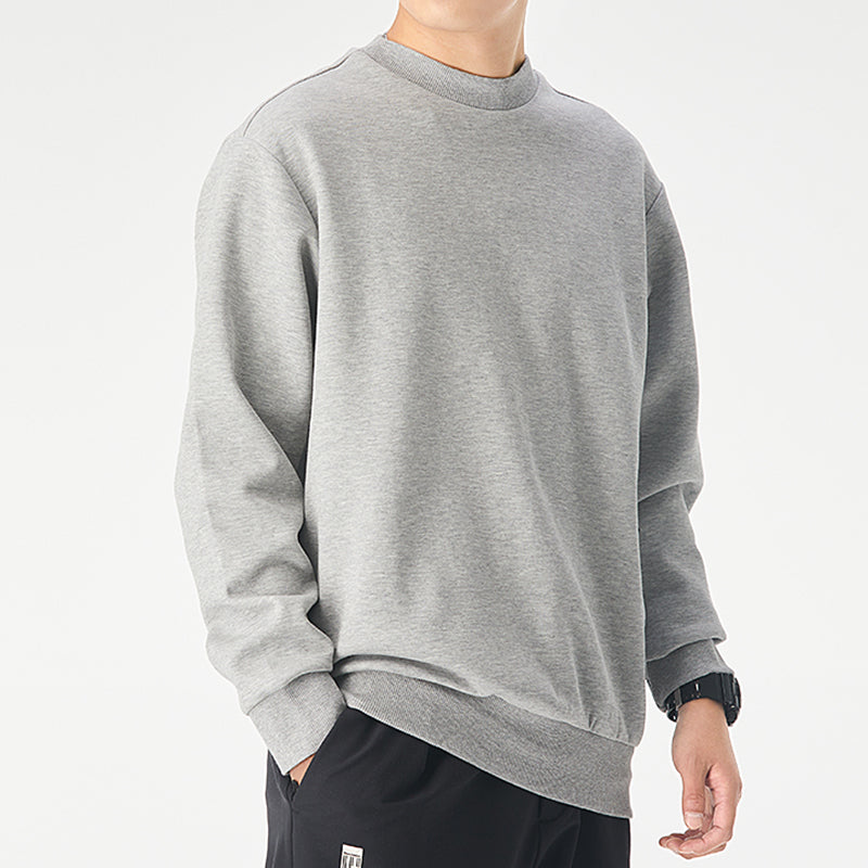 adidas M Pocket Crew Side Round Neck Solid Color Sports Pullover Gray FR7182