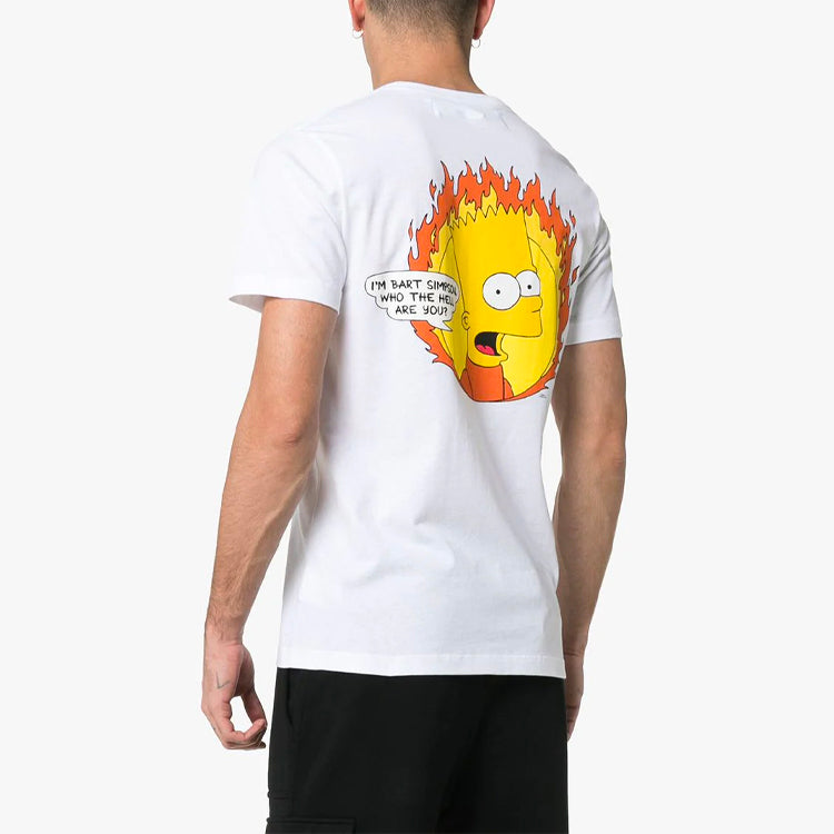 Off-White C/O Virgil Abloh Men'S White Flamed Bart Short Sleeve Slim Tee OMAA027S191850350188