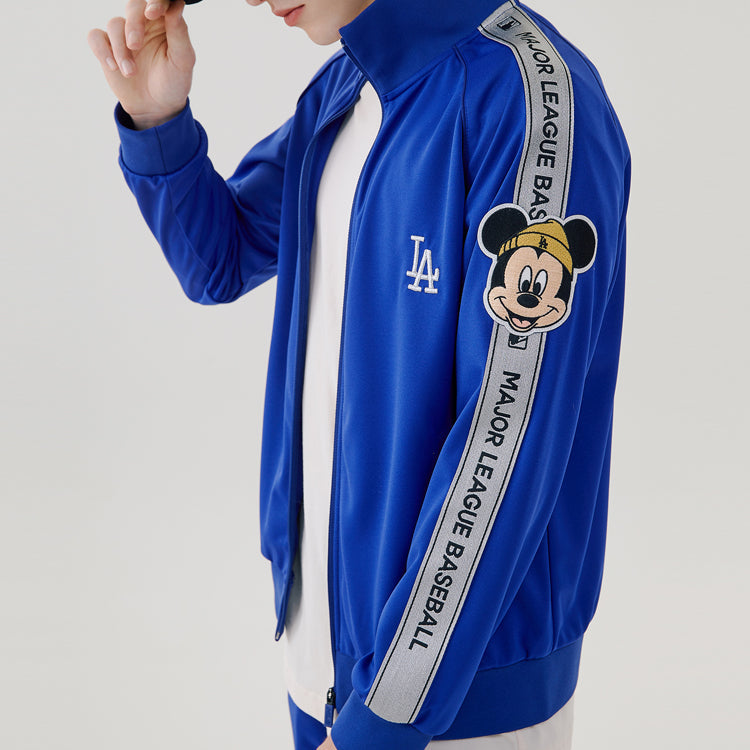 MLB  Disney Mickey Crossover Los Angeles Dodgers Stand Collar Jacket Unisex Blue 31TRK2031-07U