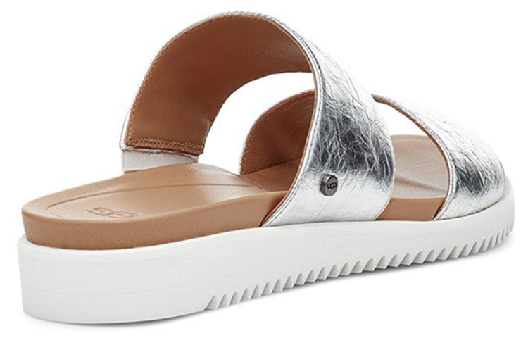(WMNS) UGG Zyle Metallic Slide Silver Slippers 1116391-SLVR