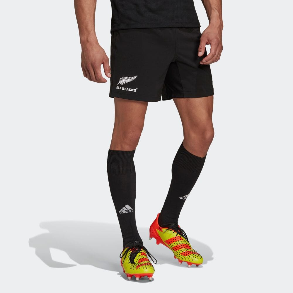Men's adidas Solid Color Logo Printing Rugby Sports Shorts Black GU1913