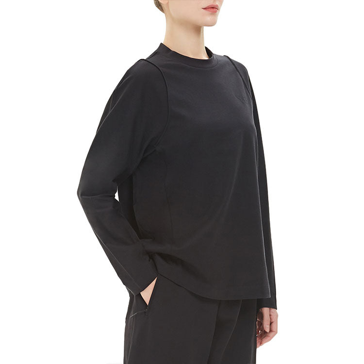 (WMNS) Y-3 Casual Solid Color Round Neck raglan sleeve Long Sleeves Black GK4475
