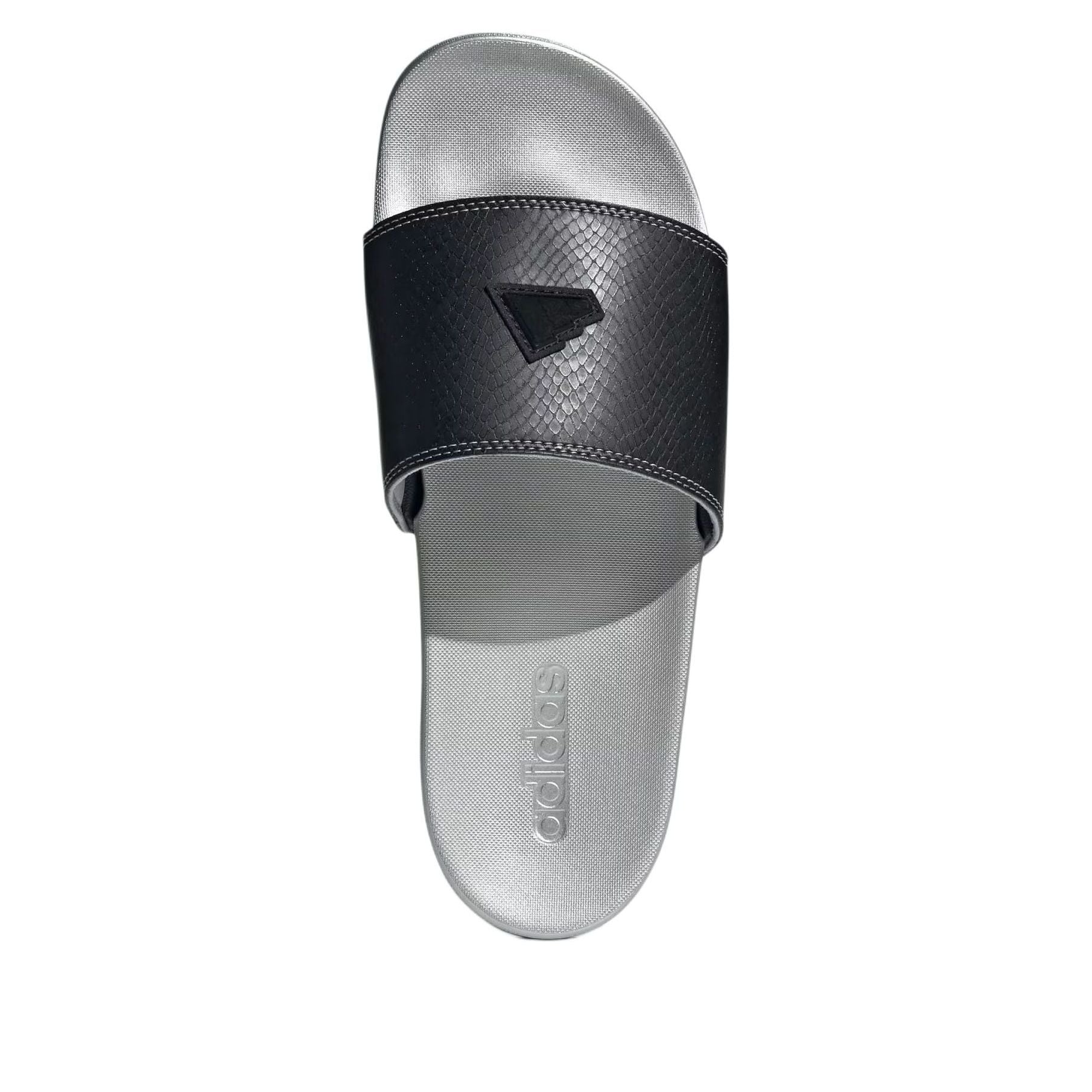 adidas Adilette Comfort Slides Asia Sizing ' Black Silver Metallic' JQ2254