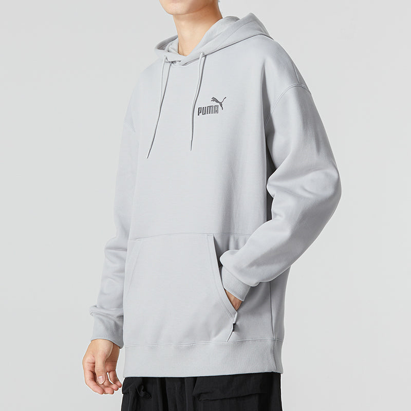 PUMA Small Logo Relaxed Logo Hoodie 'Grey' 673624-19