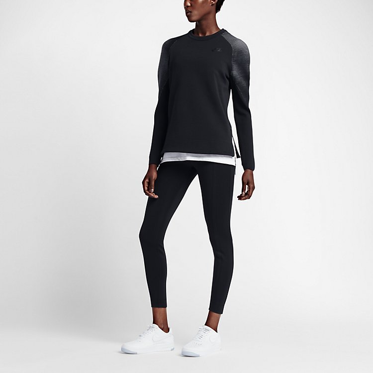 (WMNS) Apparel Sweaters Kids Nike Tech Fleece Crewneck 809537-010
