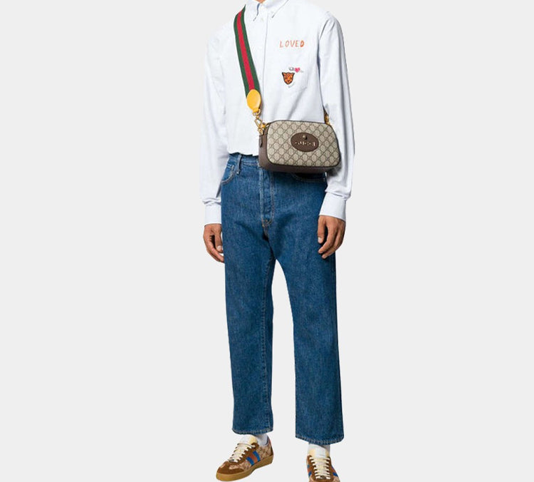 Gucci MENS Loved Tiger Head Embroidered Long Sleeve Shirt LightBlue 574534-ZABZT-4868