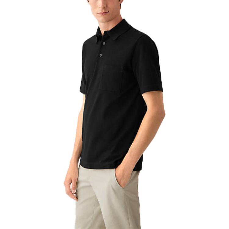 HERMES SS21 Polo Shirt 'Black' H072325HA02