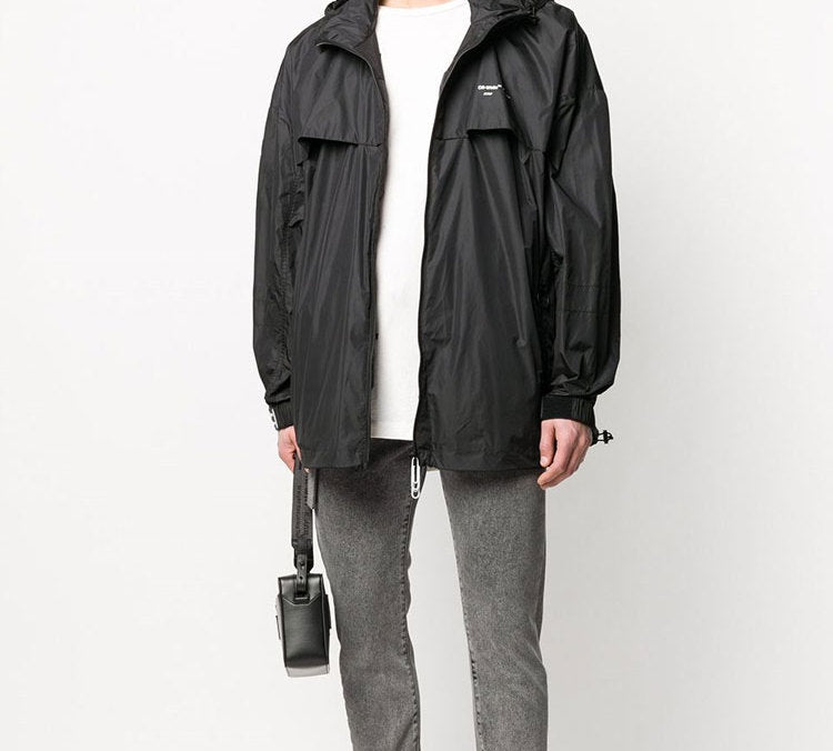 Off-White Arrows Modern Street Trench Coat Men Black OMEB014R20G450211001