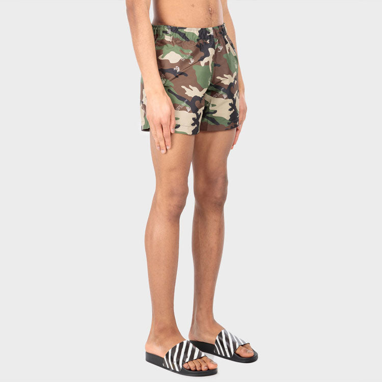 Off-White SS21 Casual Camouflage Printing Shorts Version Green OMFA003S21FAB0065600