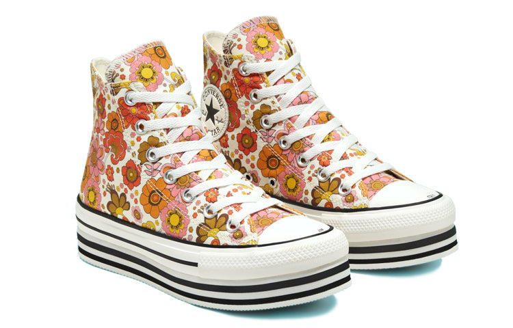 (WMNS) Converse Unite Platform Chuck Taylor All Star Floral Thick Sole Sneakers 'Yellow White' 568004C