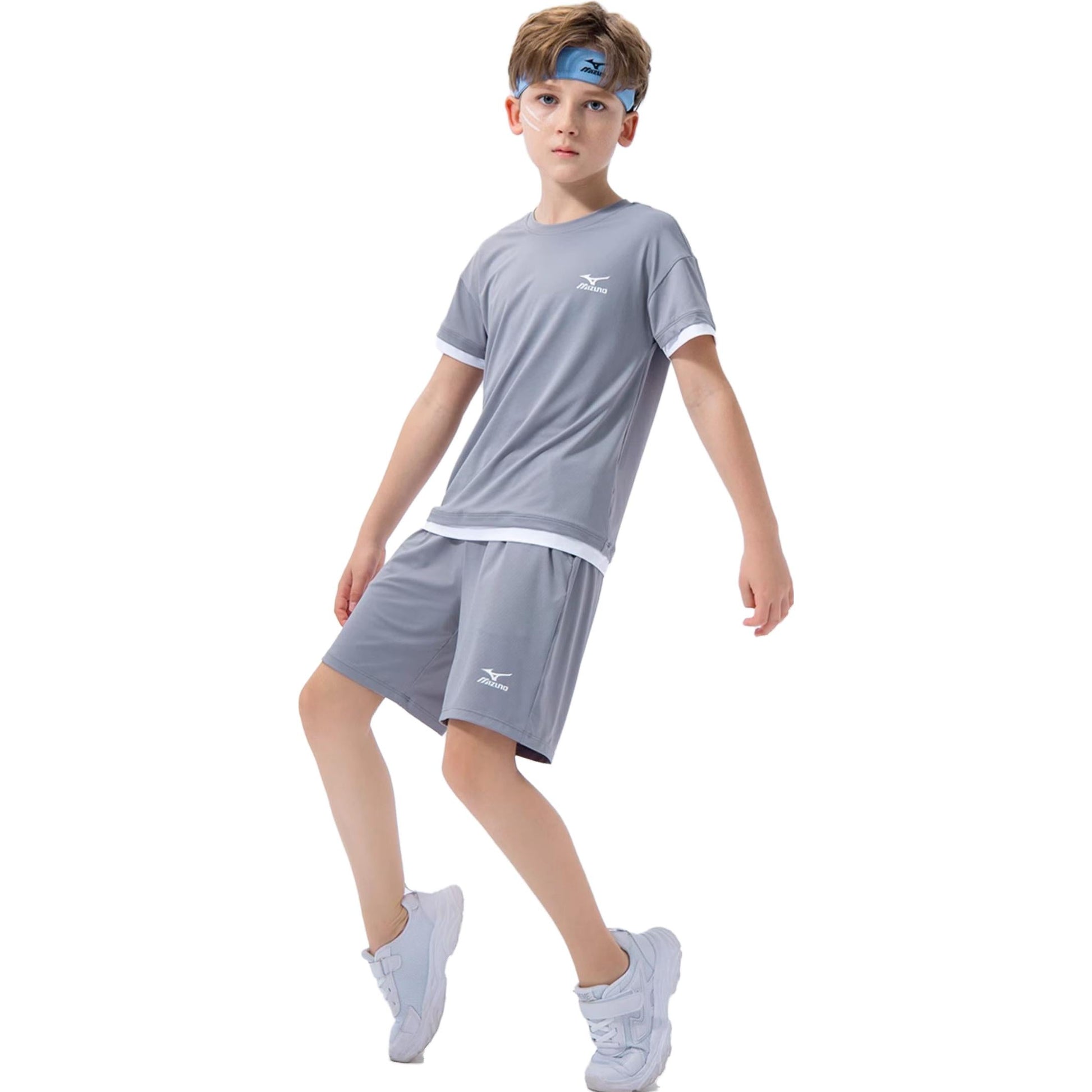 (GS) Mizuno Sportswear T-shirt Suit 'Grey' TZ2278