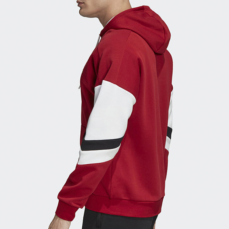 adidas Colorblock Casual Sports Hooded Jacket Red FS8967