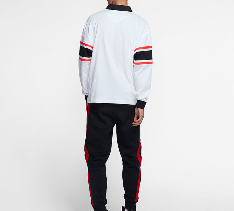 Air Jordan Logo Rugby Long Sleeves Polo Shirt 'White' BQ5670-100