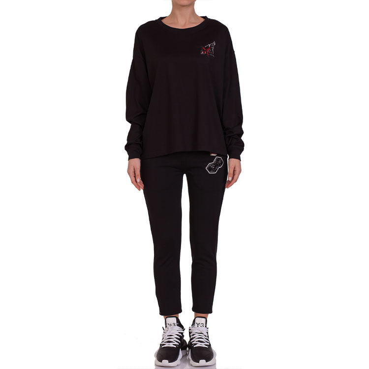 (WMNS) Alexander McQueen Pattern Printing Round Neck Long Sleeves Sweatshirt 'Black' 528041-RMJ48-1000