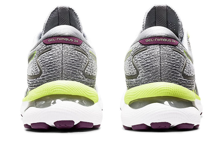 (WMNS) ASICS Gel-Nimbus 24 Wide 'Piedmont Grey Lime Green' 1012B199-020