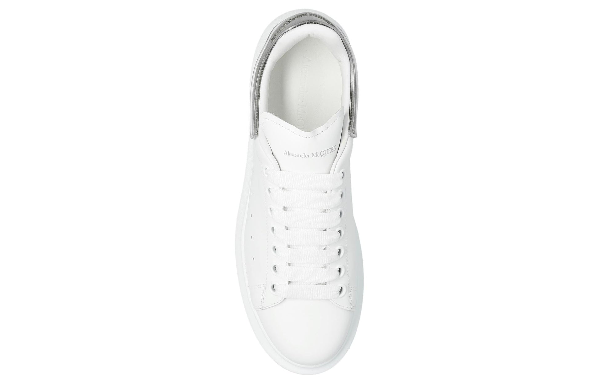 (WMNS) Alexander McQueen Oversized Leather Sneakers 'White Grey' 733010WICYK9075