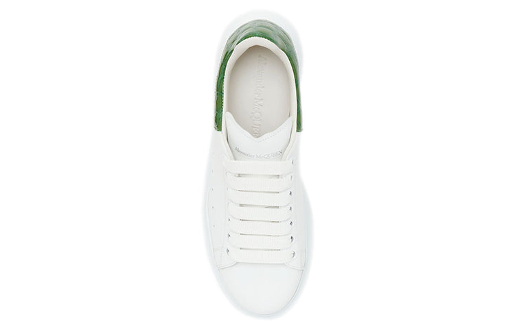 (WMNS) Alexander McQueen Oversized Sneaker 'White Green Crocodile' 553770WIAF89409