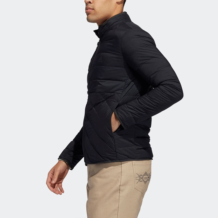 adidas Thin and light Long Sleeves Stand Collar Down Jacket Black FS6941