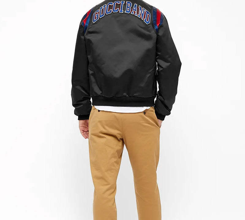 Gucci Band College Back Logo Jacket For Men Black 598706-ZAC84-1071