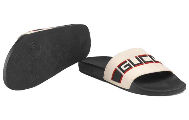 (WMNS) Gucci Stripe Rubber Slide 'Ecru' 524984-JC200-9572