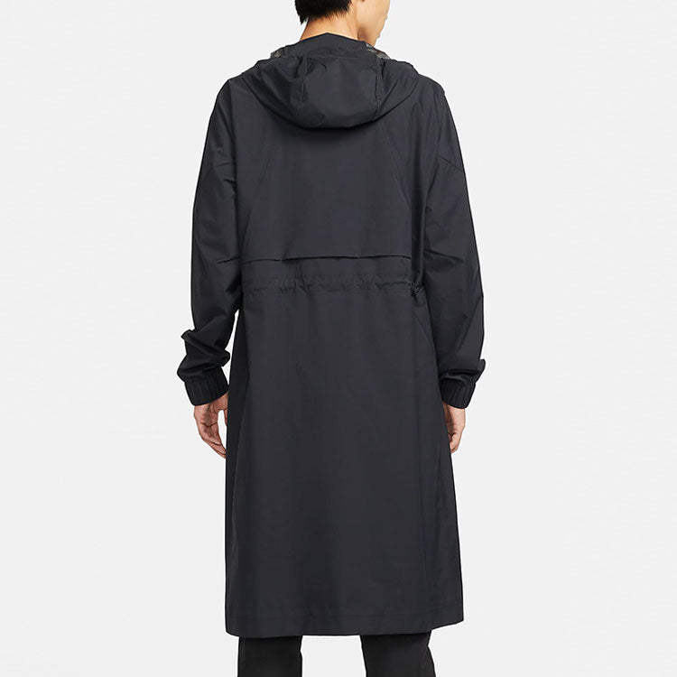 Men's Nike ESC Series Every Stitch Series Solid Color Long Sleeves Hooded Windbreaker Jacket Black DH2906-010
