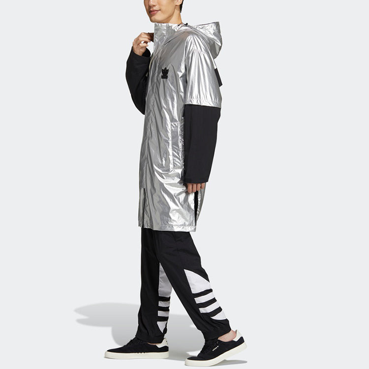 adidas originals Liquid Metal Wb Sports Hooded Windbreaker Jacket Men's Silver GT7292