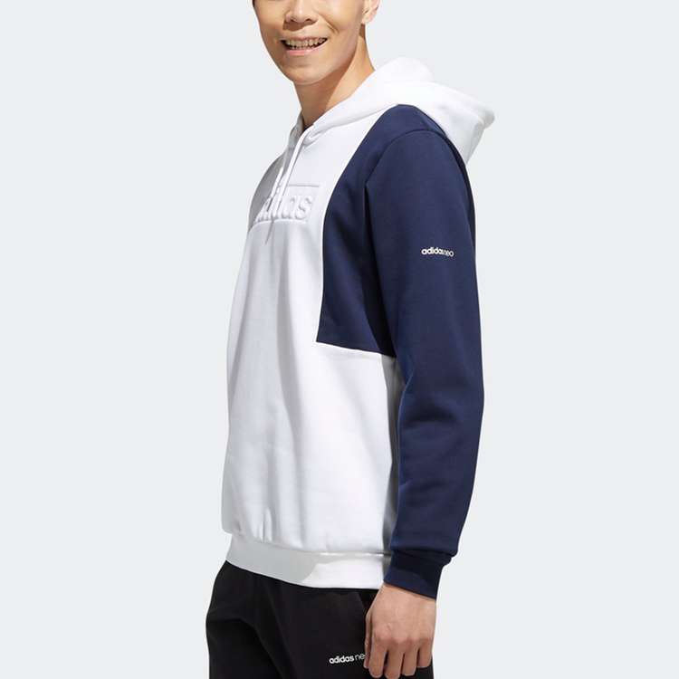 adidas neo Contrasting Colors Loose Cozy Sports Pullover White EI4347