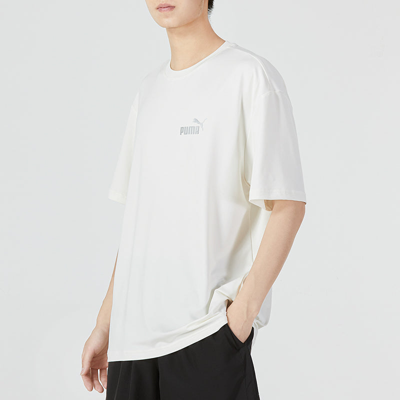 PUMA Logo Casual T-Shirt 'White' 671936-65