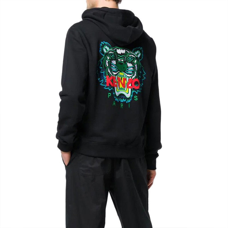 Men's KENZO Embroidered Hooded Zipper Black F955BL7214XA-99