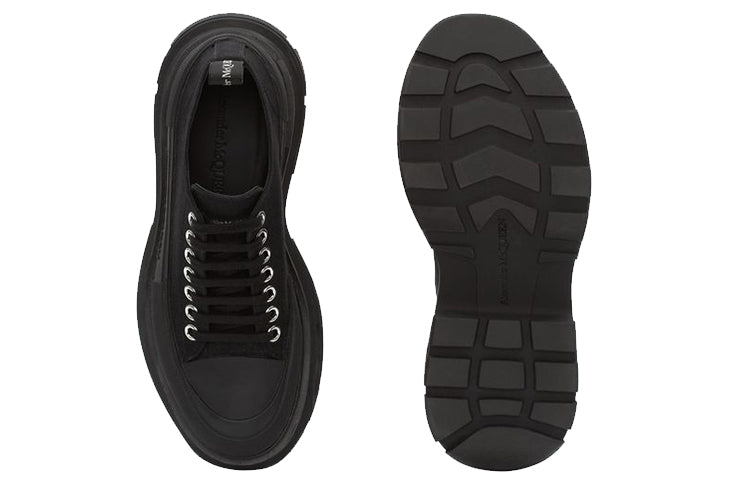 (WMNS) Alexander McQueen Tread Slick Lace Up 'Black' 611705W4L321000