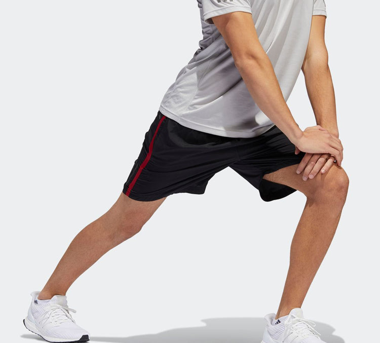 adidas Side Red Stripe Training Sports Shorts Black DZ2134