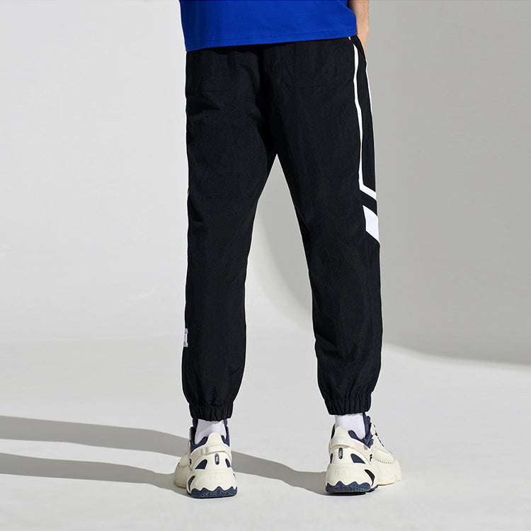 FILA FUSION Colorblock Basketball Bundle Feet Woven Casual Sports Long Pants Black T11M112603F-BK