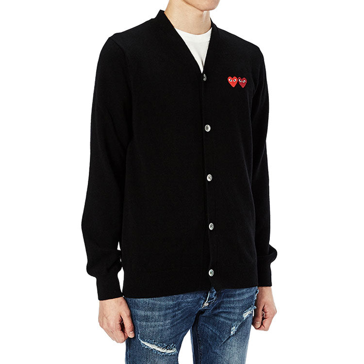 COMME des GARCONS PLAY Cardigan With Double Emblems 'Black' AZ-N058-051-1