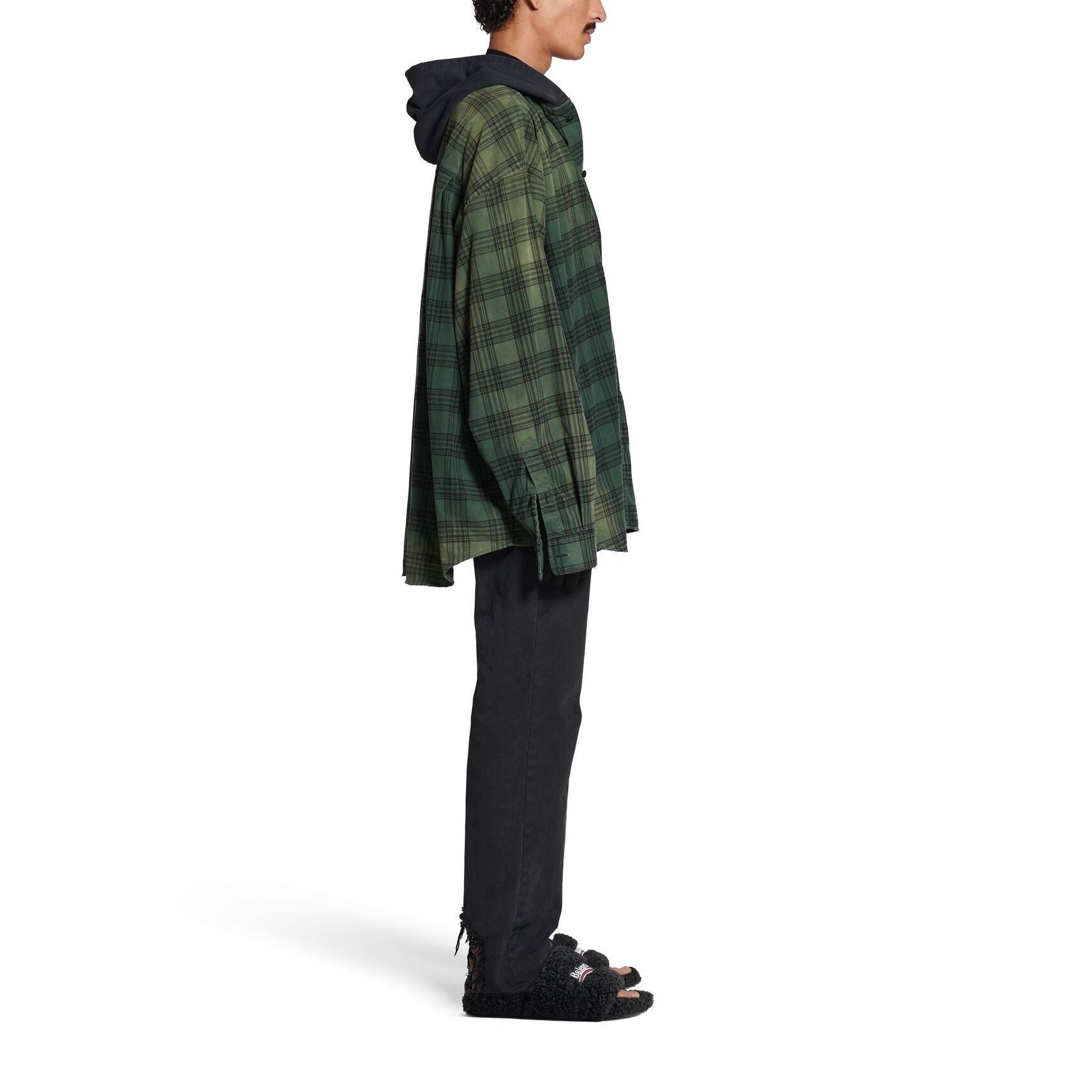 Balenciaga Oversized Hooded Shirt 'Green' 746369TOM213328