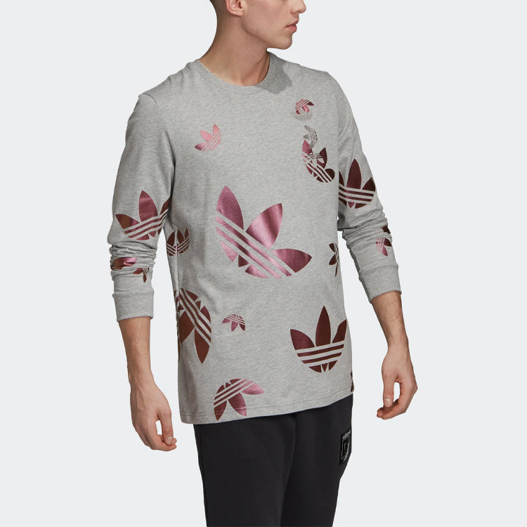 adidas originals Athleisure Casual Sports Round Neck Pullover Long Sleeves Gray FS7338