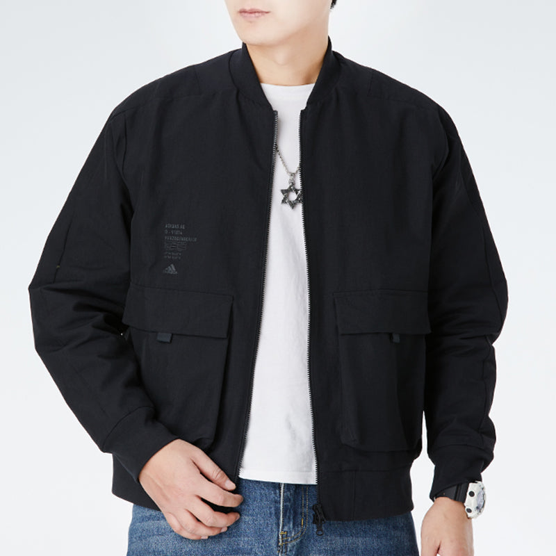 adidas Th Jkt Bomb Fleece Lined Stay Warm Casual Sports Jacket Black GM4403