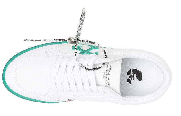 Off-White Vulcanised Low-Top Casual Shoes White/Green OMIA085R21FAB0010155