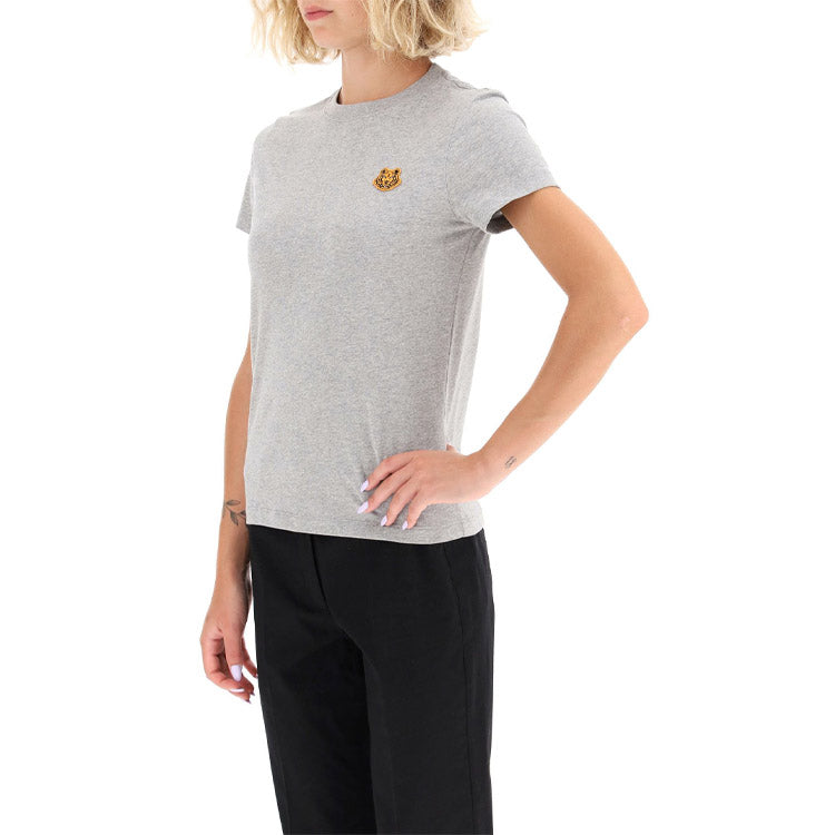 KENZO Small Tiger Head Embroidered Round Neck Short Sleeve Pearl Gray FA62TS8434SJ-94