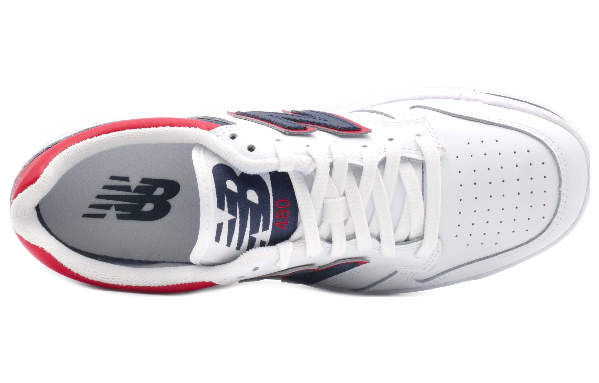 New Balance 480 Lifestyle Shoes 'White Indigo Red' BB480LNR
