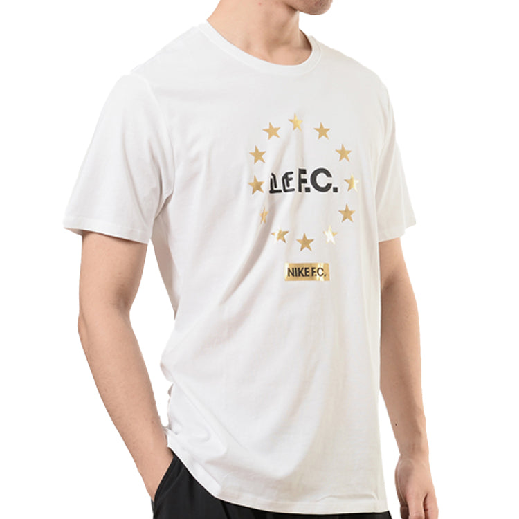 Men's Nike Alphabet Printing Sports Round Neck Pullover Short Sleeve White T-Shirt AH8520-100