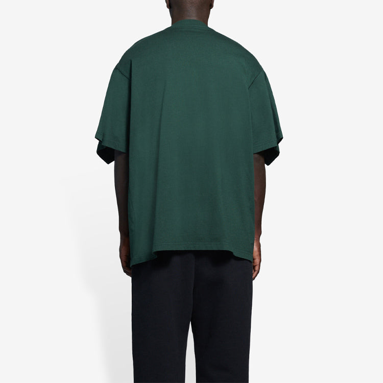 Balenciaga UNISEX-Print T-Shirt Large Fit 'Green' 657059TKV973010