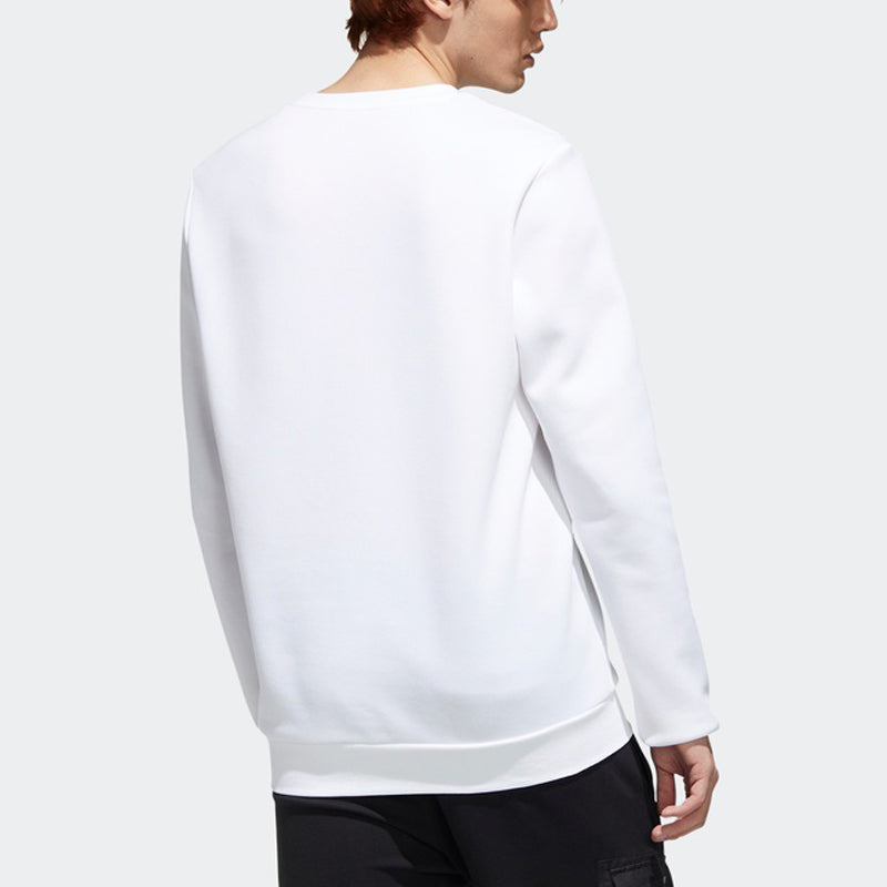 adidas neo M Cs Vrsty Sw Logo Printing Knit Sports Round Neck Pullover White GJ8950