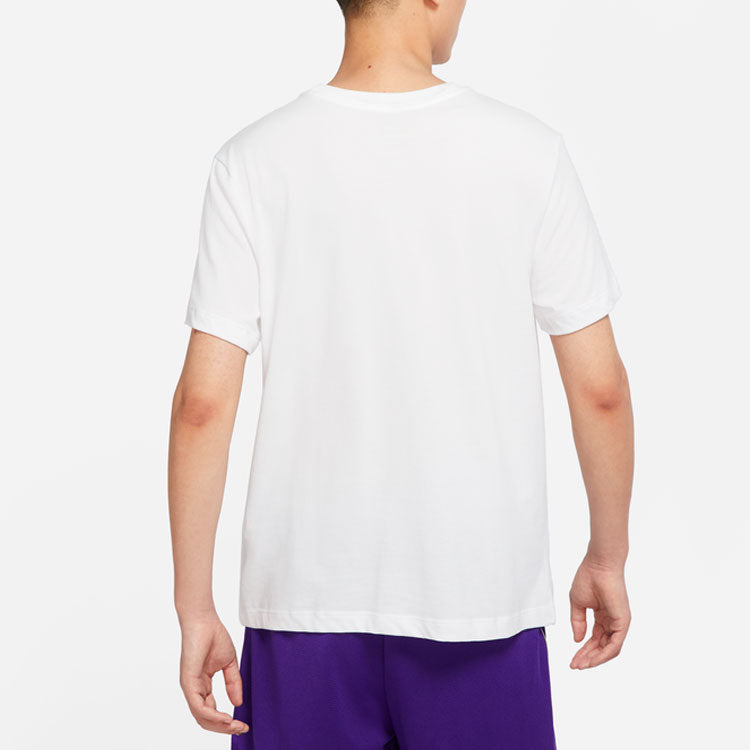 Men's Nike Just Do It Logo Alphabet Printing Round Neck Short Sleeve White T-Shirt DR7640-100