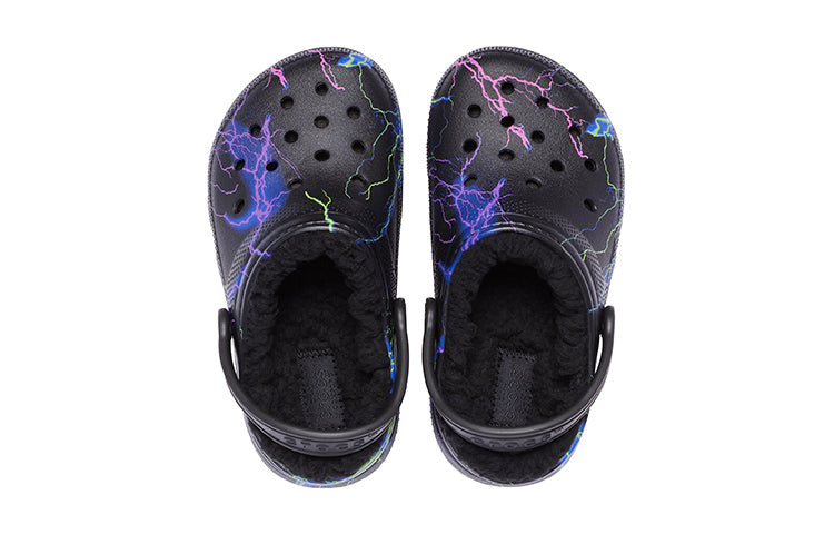 (GS) Crocs Classic Fuzz-Lined Clog 'Black Lightning' 207322-0C4