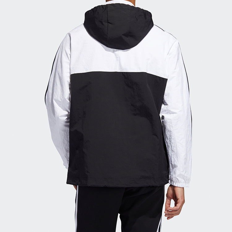 adidas Sports hooded Interchange Jacket Black White Splicing ED5662