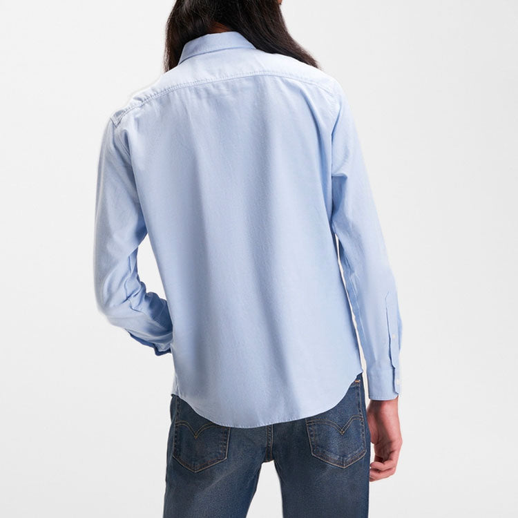 Men's Levis lapel Long Sleeves Button Shirt Light Blue 85746-0001