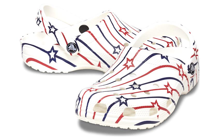 Crocs Classic Stars and Stripe Clog 'White Multi' 208877-94S