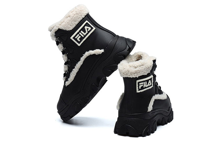 (WMNS) FILA Warm Snow Boots 'Black White' F12W144404FBK