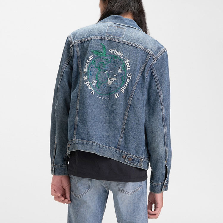 Men's Levis Casual lapel Denim Jacket Denim 85248-0008